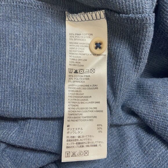 Tommy Bahama Men’s Thermal Henley Sweatshirt Size L Blue Paradise Alley Buttons - Picture 2 of 9